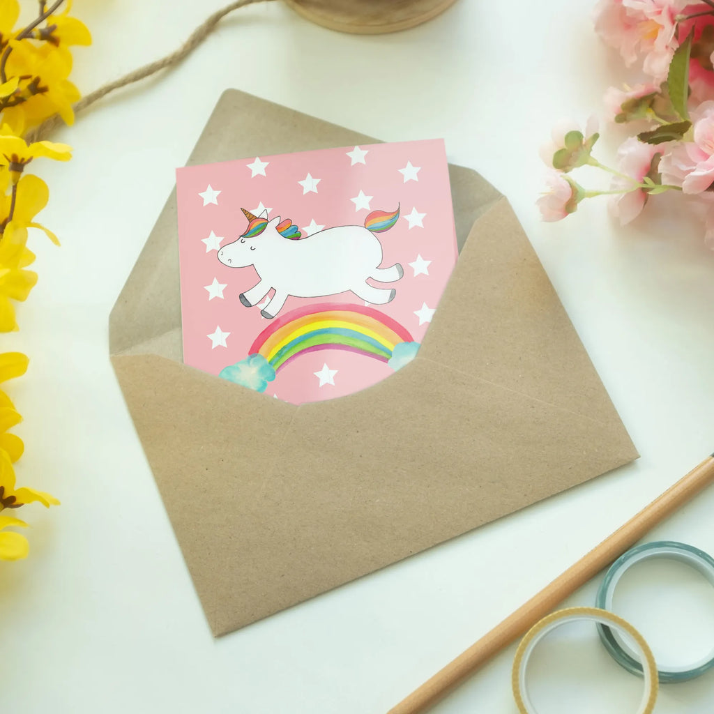 Grußkarte Einhorn Regenbogen Grußkarte, Klappkarte, Einladungskarte, Glückwunschkarte, Hochzeitskarte, Geburtstagskarte, Karte, Ansichtskarten, Einhorn, Einhörner, Einhorn Deko, Pegasus, Unicorn, Regenbogen, Glitzer, Einhornpower, Erwachsenwerden, Einhornautobahn