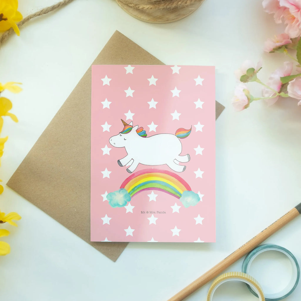 Grußkarte Einhorn Regenbogen Grußkarte, Klappkarte, Einladungskarte, Glückwunschkarte, Hochzeitskarte, Geburtstagskarte, Karte, Ansichtskarten, Einhorn, Einhörner, Einhorn Deko, Pegasus, Unicorn, Regenbogen, Glitzer, Einhornpower, Erwachsenwerden, Einhornautobahn