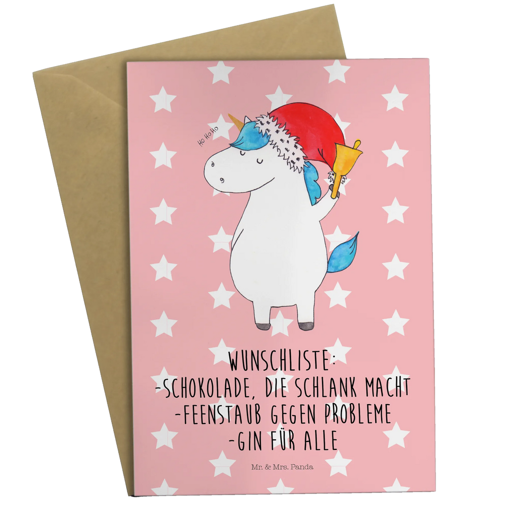 Grußkarte Einhorn Weihnachtsmann Grußkarte, Klappkarte, Einladungskarte, Glückwunschkarte, Hochzeitskarte, Geburtstagskarte, Karte, Ansichtskarten, Einhorn, Einhörner, Einhorn Deko, Pegasus, Unicorn, Gin, Schokolade, Schoki, Weihnachten, Weihnachtsmann, Nikolaus, Wunschzettel, Wunschliste, Feenstaub