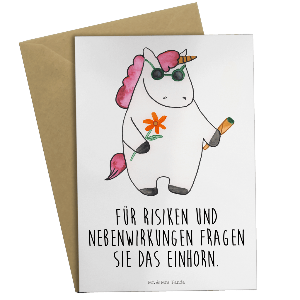 Grußkarte Einhorn Woodstock Grußkarte, Klappkarte, Einladungskarte, Glückwunschkarte, Hochzeitskarte, Geburtstagskarte, Karte, Ansichtskarten, Einhorn, Einhörner, Einhorn Deko, Pegasus, Unicorn, Kiffen, Joint, Zigarette, Alkohol, Party, Spaß. lustig, witzig, Woodstock