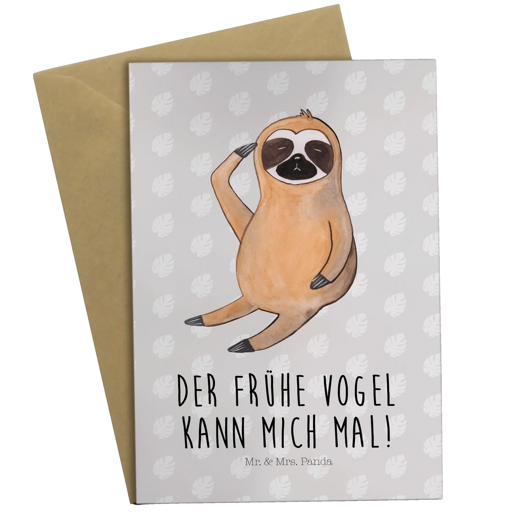 Grußkarte Faultier Vogel Grußkarte, Klappkarte, Einladungskarte, Glückwunschkarte, Hochzeitskarte, Geburtstagskarte, Karte, Ansichtskarten, Faultier, Faultier Geschenk, Faultier Deko, Faultiere, faul, Lieblingstier, Spinner, früher Vogel, der frühe Vogel, Frühaufsteher, Morgenmuffel, Vogel, Faultierwelt