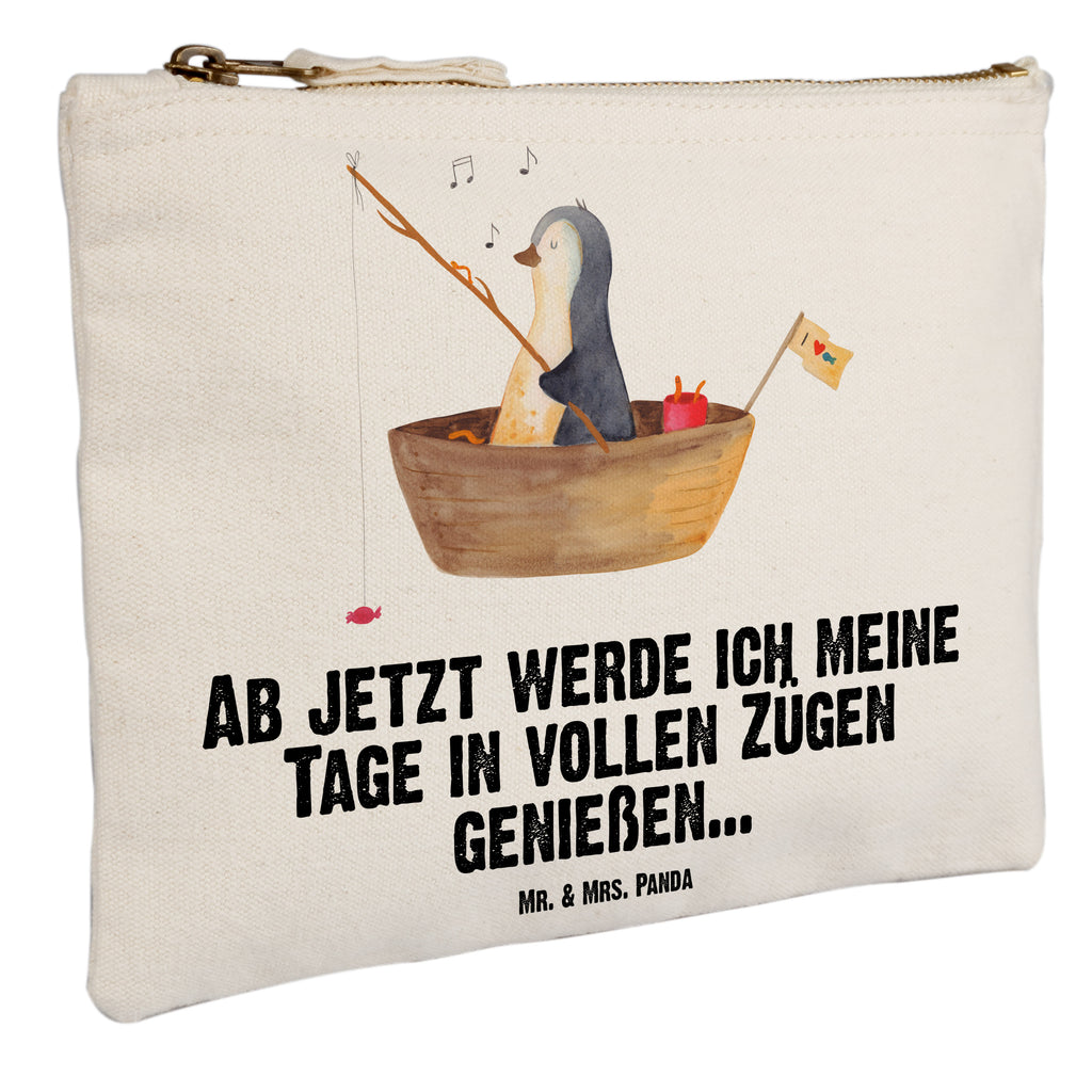 Schminktasche Pinguin Angelboot Schminktasche, Kosmetiktasche, Kosmetikbeutel, Stiftemäppchen, Etui, Federmappe, Makeup, XXL, Schminketui, Kosmetiketui, Schlamperetui, Pinguin, Pinguine, Angeln, Boot, Angelboot, Lebenslust, Leben, genießen, Motivation, Neustart, Neuanfang, Trennung, Scheidung, Geschenkidee Liebeskummer