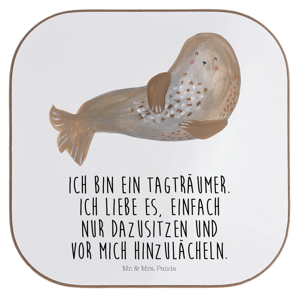 Quadratische Untersetzer Robbe lachend Untersetzer, Bierdeckel, Glasuntersetzer, Untersetzer Gläser, Getränkeuntersetzer, Untersetzer aus Holz, Untersetzer für Gläser, Korkuntersetzer, Untersetzer Holz, Holzuntersetzer, Tassen Untersetzer, Untersetzer Design, Tiermotive, Gute Laune, lustige Sprüche, Tiere, Robbe, Robben, Seehund, Strand, Meerestier, Ostsee, Nordsee