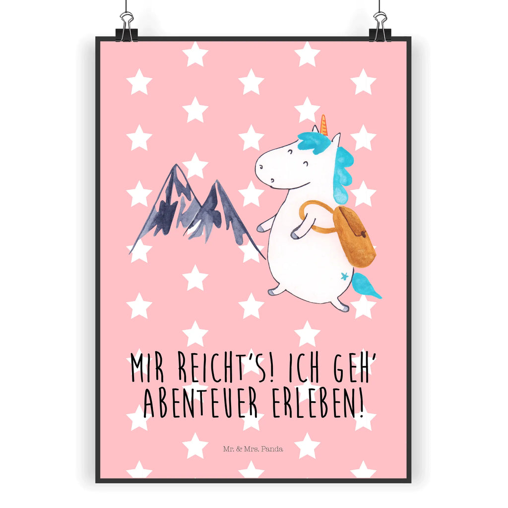 Poster Einhorn Bergsteiger Poster, Wandposter, Bild, Wanddeko, Küchenposter, Kinderposter, Wanddeko Bild, Raumdekoration, Wanddekoration, Handgemaltes Poster, Mr. & Mrs. Panda Poster, Designposter, Kunstdruck, Posterdruck, Einhorn, Einhörner, Einhorn Deko, Pegasus, Unicorn, Bergsteiger, Abenteuer, Berge, Abenteurer, Weltenbummler, Weltreise, Reisen, Urlaub, Entdecker