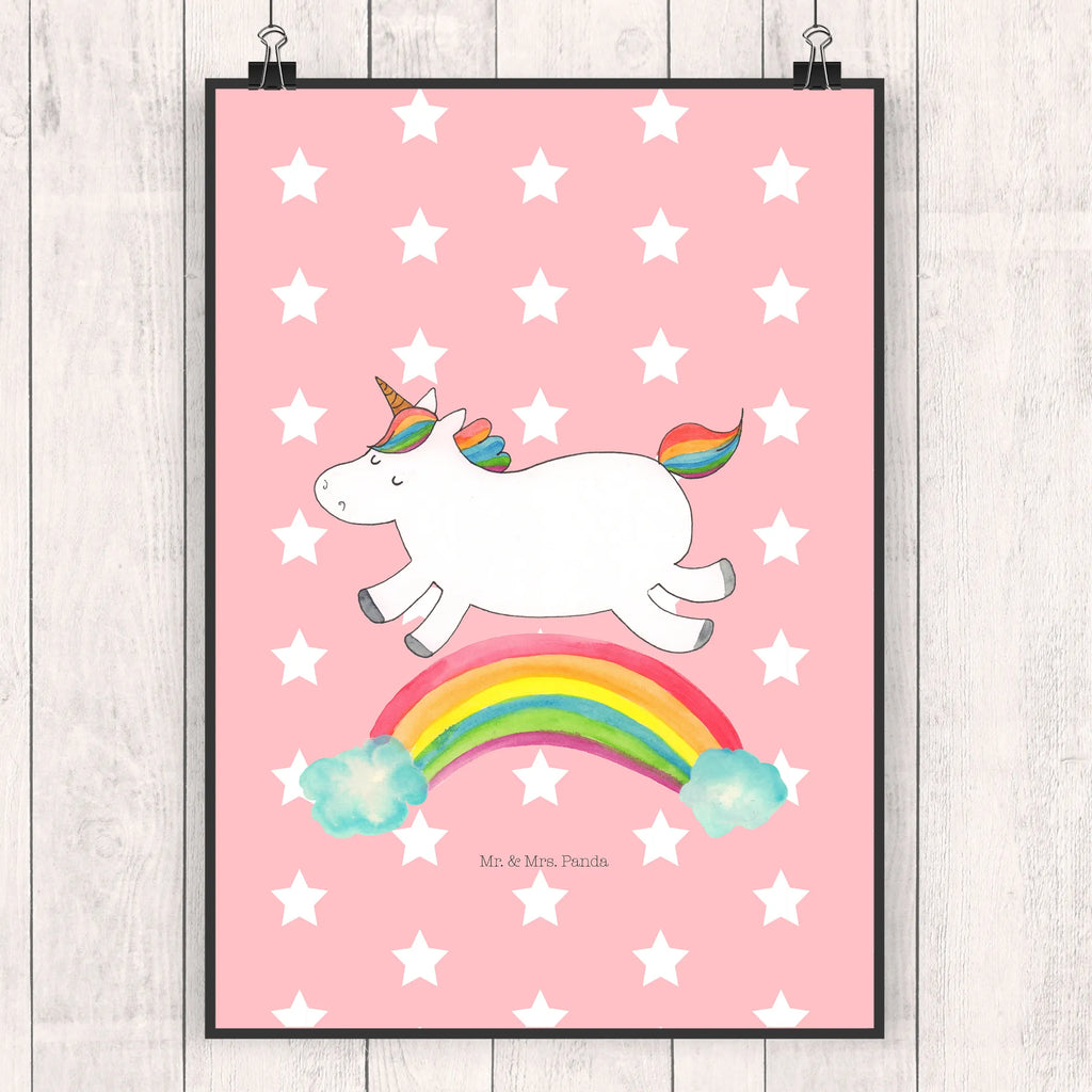 Poster Einhorn Regenbogen Poster, Wandposter, Bild, Wanddeko, Küchenposter, Kinderposter, Wanddeko Bild, Raumdekoration, Wanddekoration, Handgemaltes Poster, Mr. & Mrs. Panda Poster, Designposter, Kunstdruck, Posterdruck, Einhorn, Einhörner, Einhorn Deko, Unicorn, Regenbogen, Glitzer, Einhornpower, Erwachsenwerden, Einhornautobahn