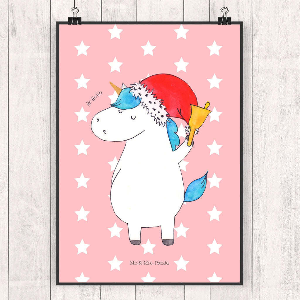 Poster Einhorn Weihnachtsmann Poster, Wandposter, Bild, Wanddeko, Küchenposter, Kinderposter, Wanddeko Bild, Raumdekoration, Wanddekoration, Handgemaltes Poster, Mr. & Mrs. Panda Poster, Designposter, Kunstdruck, Posterdruck, Einhorn, Einhörner, Einhorn Deko, Pegasus, Unicorn, Gin, Schokolade, Schoki, Weihnachten, Weihnachtsmann, Nikolaus, Wunschzettel, Wunschliste, Feenstaub