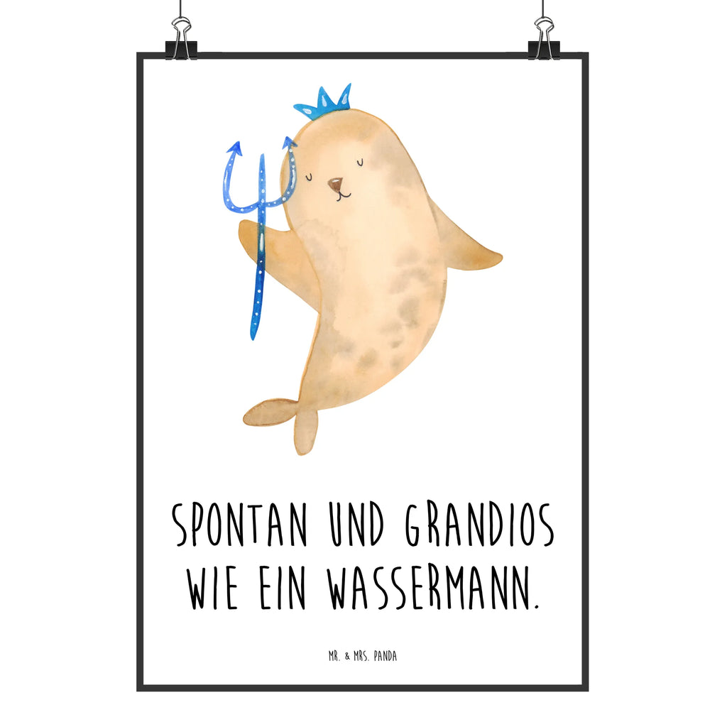 Poster Sternzeichen Wassermann Poster, Wandposter, Bild, Wanddeko, Küchenposter, Kinderposter, Wanddeko Bild, Raumdekoration, Wanddekoration, Handgemaltes Poster, Mr. & Mrs. Panda Poster, Designposter, Kunstdruck, Posterdruck, Tierkreiszeichen, Sternzeichen, Horoskop, Astrologie, Aszendent, Meermann, Nix, Wassermann Geschenk, Wassermann Sternzeichen, Geschenk Januar, Geschenk Februar, Geburtstag Januar, Geburtstag Februar, Meer Geschenk