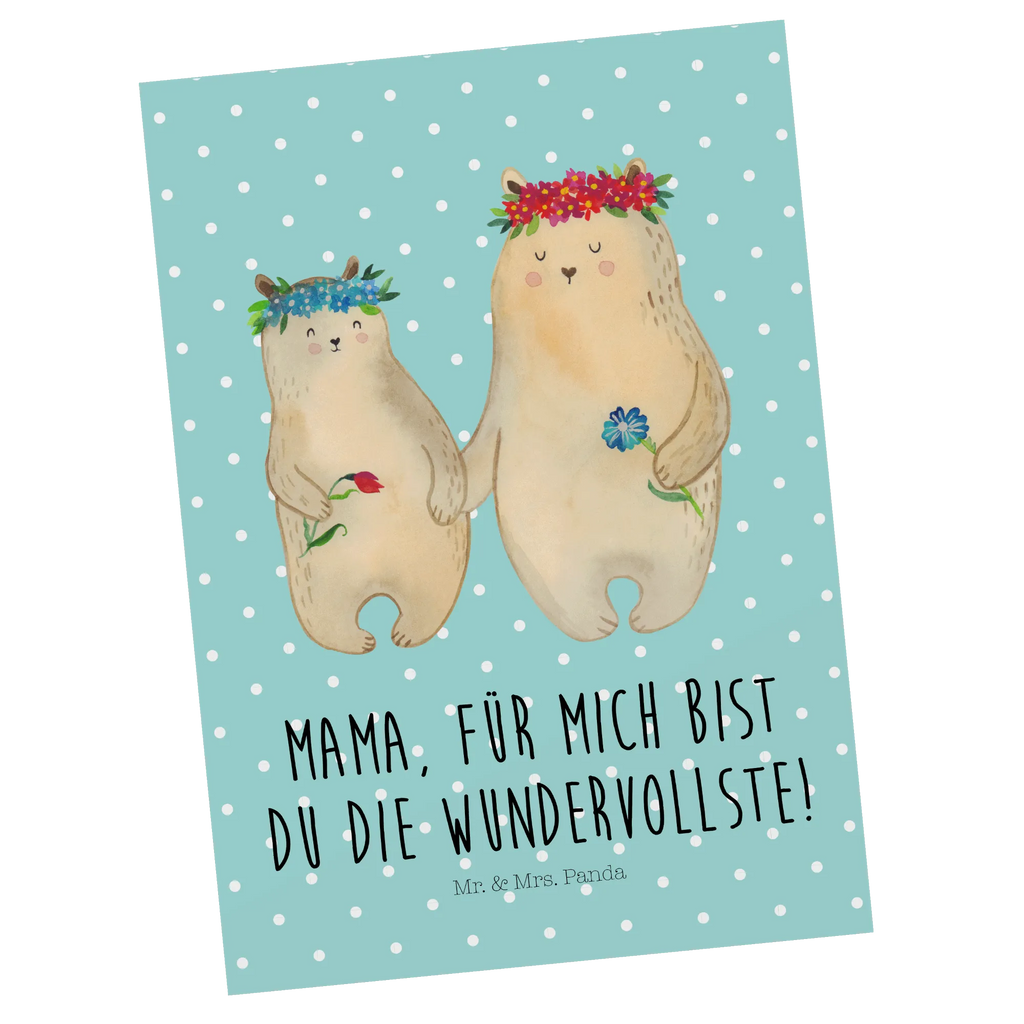 Postkarte Bären mit Blumenkranz Postkarte, Karte, Geschenkkarte, Grußkarte, Einladung, Ansichtskarte, Geburtstagskarte, Einladungskarte, Dankeskarte, Ansichtskarten, Einladung Geburtstag, Einladungskarten Geburtstag, Familie, Vatertag, Muttertag, Bruder, Schwester, Mama, Papa, Oma, Opa, Bär, Bären, Mutter, Mutti, Mami, Lieblingsmensch, Lieblingsmama, beste Mutter, weltbeste Mama, Geschenk Mama. Muttertag, Tochter, Kind, Kinder, Töchter, Family, Vorbild