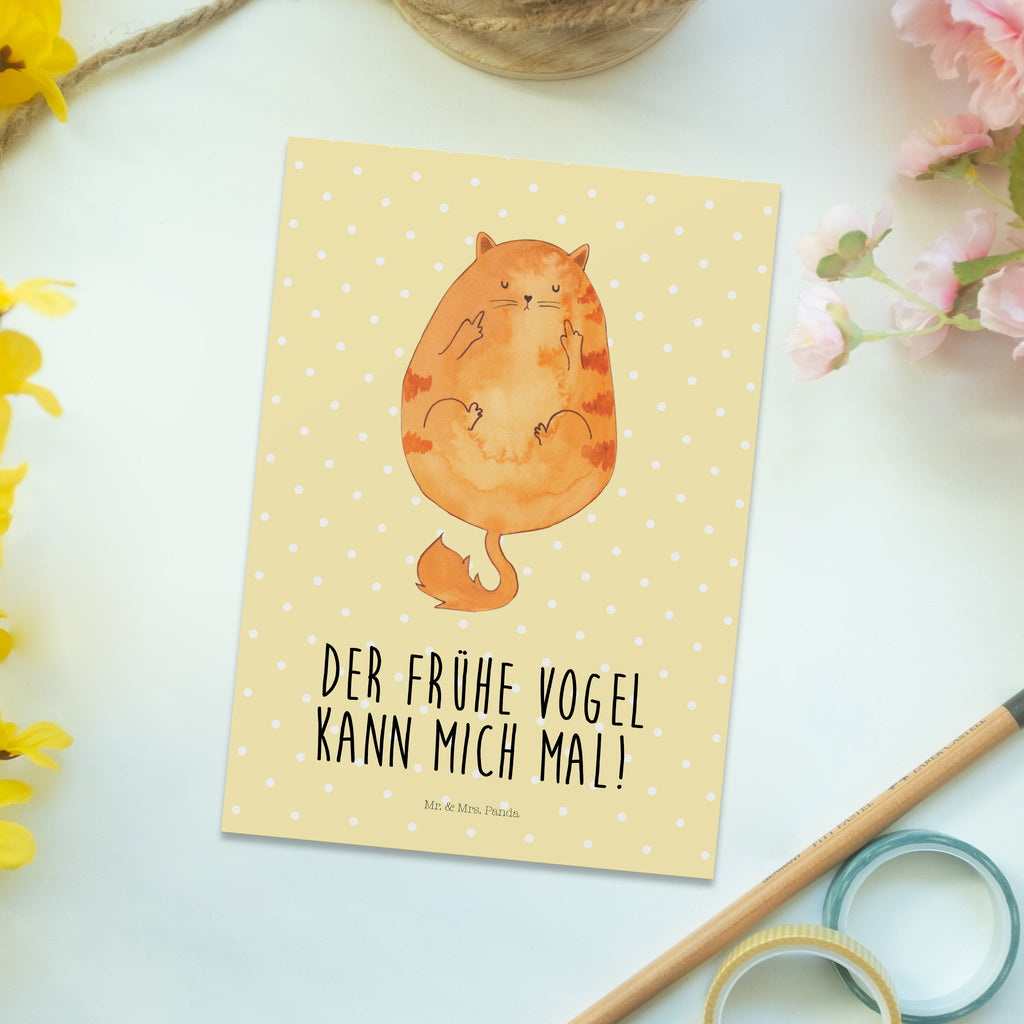 Postkarte Katze Frühaufsteher Postkarte, Karte, Geschenkkarte, Grußkarte, Einladung, Ansichtskarte, Geburtstagskarte, Einladungskarte, Dankeskarte, Ansichtskarten, Einladung Geburtstag, Einladungskarten Geburtstag, Katze, Katzenmotiv, Katzenfan, Katzendeko, Katzenfreund, Katzenliebhaber, Katzenprodukte, Katzenartikel, Katzenaccessoires, Katzensouvenirs, Katzenliebhaberprodukte, Katzenmotive, Der frühe Vogel kann mich mal, Morgenmuffel, Frühaufsteher, Kaffee, Katzen, Kater, Mietze