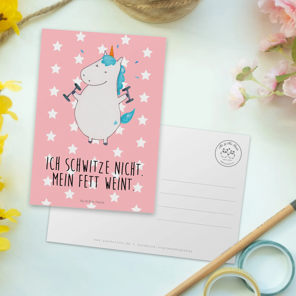 Postkarte Einhorn Fitness Postkarte, Karte, Geschenkkarte, Grußkarte, Einladung, Ansichtskarte, Geburtstagskarte, Einladungskarte, Dankeskarte, Ansichtskarten, Einladung Geburtstag, Einladungskarten Geburtstag, Einhorn, Einhörner, Einhorn Deko, Unicorn, Gym, Fitness, Fitnessstudio, Diät, Abnehmen, Sport, Pumpen, Geräte, Sixpack