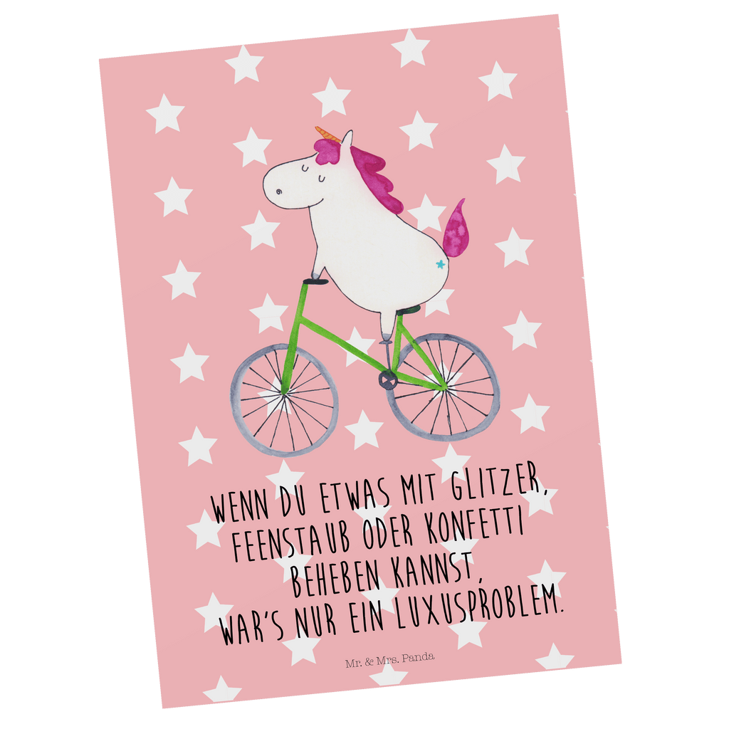 Postkarte Einhorn Radfahrer Postkarte, Karte, Geschenkkarte, Grußkarte, Einladung, Ansichtskarte, Geburtstagskarte, Einladungskarte, Dankeskarte, Ansichtskarten, Einladung Geburtstag, Einladungskarten Geburtstag, Einhorn, Einhörner, Einhorn Deko, Pegasus, Unicorn, Radfahren, Radfahrer, Rad, Bike, Feenstaub, Konfetti, Luxusproblem, Kummer, Liebeskummer