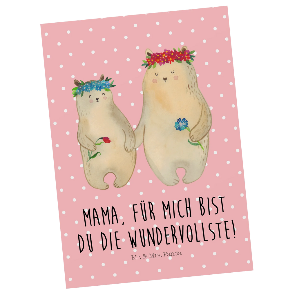 Postkarte Bären mit Blumenkranz Postkarte, Karte, Geschenkkarte, Grußkarte, Einladung, Ansichtskarte, Geburtstagskarte, Einladungskarte, Dankeskarte, Ansichtskarten, Einladung Geburtstag, Einladungskarten Geburtstag, Familie, Vatertag, Muttertag, Bruder, Schwester, Mama, Papa, Oma, Opa, Bär, Bären, Mutter, Mutti, Mami, Lieblingsmensch, Lieblingsmama, beste Mutter, weltbeste Mama, Geschenk Mama. Muttertag, Tochter, Kind, Kinder, Töchter, Family, Vorbild