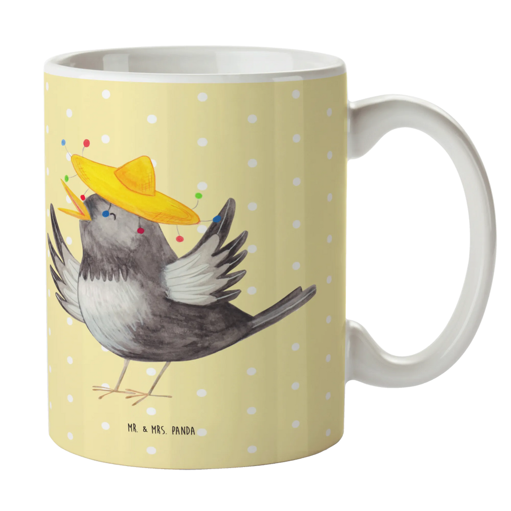 Tasse Rabe Sombrero Tasse, Kaffeetasse, Teetasse, Becher, Kaffeebecher, Teebecher, Keramiktasse, Porzellantasse, Büro Tasse, Geschenk Tasse, Tasse Sprüche, Tasse Motive, Kaffeetassen, Tasse bedrucken, Designer Tasse, Cappuccino Tassen, Schöne Teetassen, Tiermotive, Gute Laune, lustige Sprüche, Tiere, Rabe, Vogel, Vögel, Spruch positiv, fröhlich sein, glücklich sein, Glück Spruch, froh, Elster, Motivation