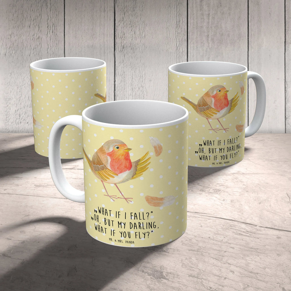 Tasse Rotkehlchen mit Federn Tasse, Kaffeetasse, Teetasse, Becher, Kaffeebecher, Teebecher, Keramiktasse, Porzellantasse, Büro Tasse, Geschenk Tasse, Tasse Sprüche, Tasse Motive, Kaffeetassen, Tasse bedrucken, Designer Tasse, Cappuccino Tassen, Schöne Teetassen, Tiermotive, Gute Laune, lustige Sprüche, Tiere, What if i fall, Rotkehlchen, Spruch Motivation, Spruch Mut, Vogel, Motivation Sprüche, Motivationsbilder, fliegen