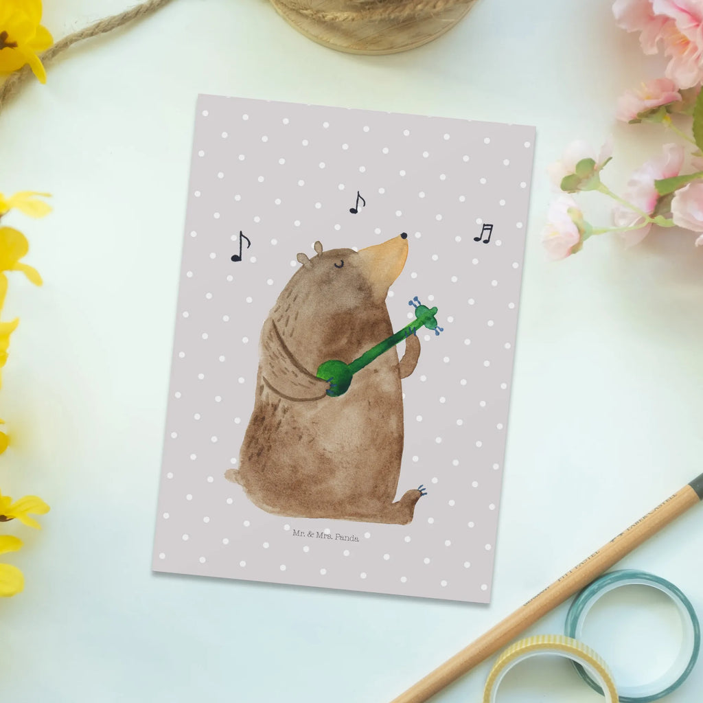 Postkarte Bär Gitarre Postkarte, Karte, Geschenkkarte, Grußkarte, Einladung, Ansichtskarte, Geburtstagskarte, Einladungskarte, Dankeskarte, Ansichtskarten, Einladung Geburtstag, Einladungskarten Geburtstag, Bär, Teddy, Teddybär