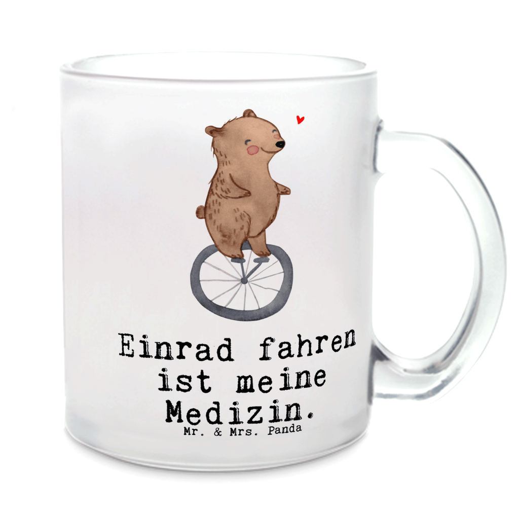 Teetasse Bär Einrad fahren Medizin Teetasse, Teeglas, Teebecher, Tasse mit Henkel, Tasse, Glas Teetasse, Teetasse aus Glas, Geschenk, Sport, Sportart, Hobby, Schenken, Danke, Dankeschön, Auszeichnung, Gewinn, Sportler, Einrad fahren