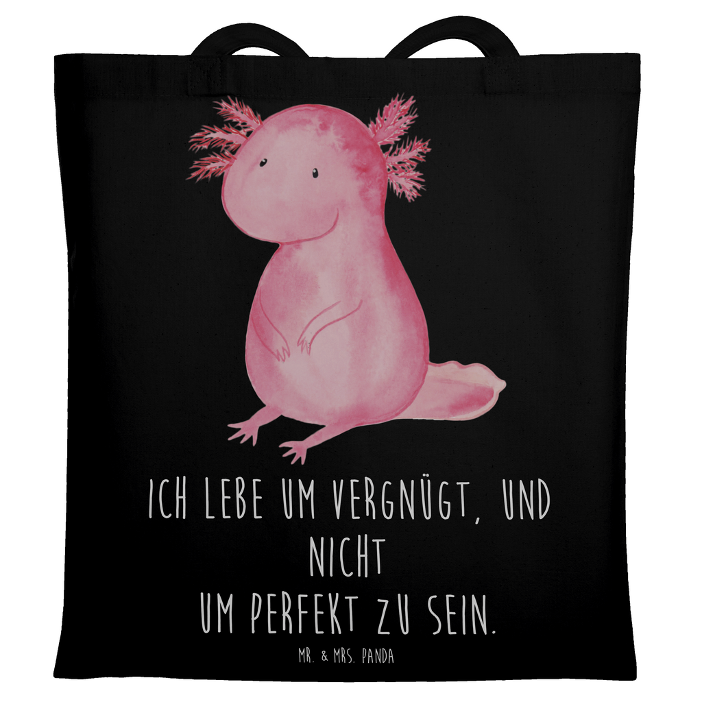 Tragetasche Axolotl null Beuteltasche, Beutel, Einkaufstasche, Jutebeutel, Stoffbeutel, Tasche, Shopper, Umhängetasche, Strandtasche, Schultertasche, Stofftasche, Tragetasche, Badetasche, Jutetasche, Einkaufstüte, Laptoptasche, Axolotl, Molch, Axolot, vergnügt, fröhlich, zufrieden, Lebensstil, Weisheit, Lebensweisheit, Liebe, Freundin