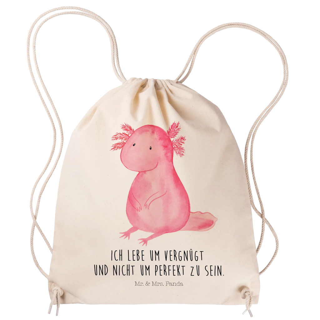 Sportbeutel Axolotl Sportbeutel, Turnbeutel, Beutel, Sporttasche, Tasche, Stoffbeutel, Sportbeutel Kinder, Gymsack, Beutel Rucksack, Kleine Sporttasche, Sportzubehör, Turnbeutel Baumwolle, Axolotl, Molch, Axolot, vergnügt, fröhlich, zufrieden, Lebensstil, Weisheit, Lebensweisheit, Liebe, Freundin