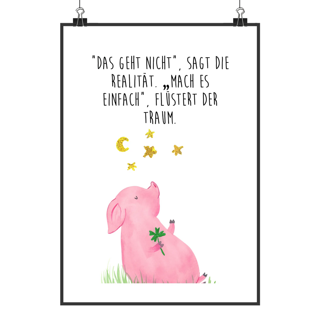 Poster Schwein Glück Poster, Wandposter, Bild, Wanddeko, Küchenposter, Kinderposter, Wanddeko Bild, Raumdekoration, Wanddekoration, Handgemaltes Poster, Mr. & Mrs. Panda Poster, Designposter, Kunstdruck, Posterdruck, Tiermotive, Gute Laune, lustige Sprüche, Tiere, Glücksschwein. Glück, Schwein, Schweinchen, Sterne, Sernchen, Ziele, Träume, Motivation, Glücksbringer