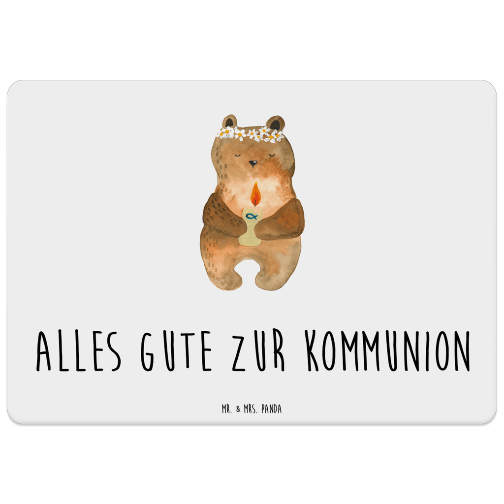 Tischset Kommunion-Bär Tischset, Tischuntersetzer, Platzset, Tischsets abwaschbar, Tischunterlage, Bär, Teddy, Teddybär, Kommunion, Gottes Segen, Taufkerze, katholisch