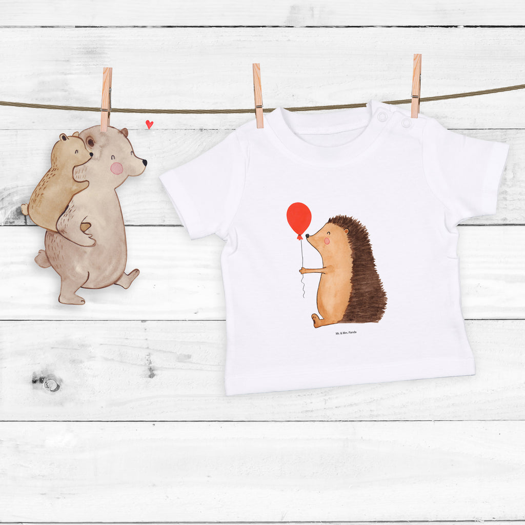 Organic Baby Shirt Igel Luftballon Baby T-Shirt, Jungen Baby T-Shirt, Mädchen Baby T-Shirt, Shirt, Tiermotive, Gute Laune, lustige Sprüche, Tiere, Igel, Geburtstag, Herzlichen Glückwunsch, Glückwunsch, Geburtstagskind, Ballon, Happy Birthday