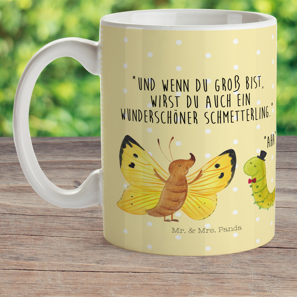 Kindertasse Raupe Schmetterling Kindertasse, Kinder Tasse, Kunststoff Tasse, Kindergarten Tasse, Trinkbecher, Camping Becher, Kaffeetasse, Kunststoffbecher, Kindergartenbecher, Outdoorgeschirr, Kunststoffgeschirr, Reisebecher, Reisetasse, Kinderbecher, Bruchfeste Tasse, Bruchsichere Tasse, Plastik Tasse, Plastiktasse, Tiermotive, Gute Laune, lustige Sprüche, Tiere, Raupe, Schmetterling, Zitronenfalter, Entwicklung, Erwachsen werden, Kokon, Hut, Hütchen, Schönheit, Aufwachsen