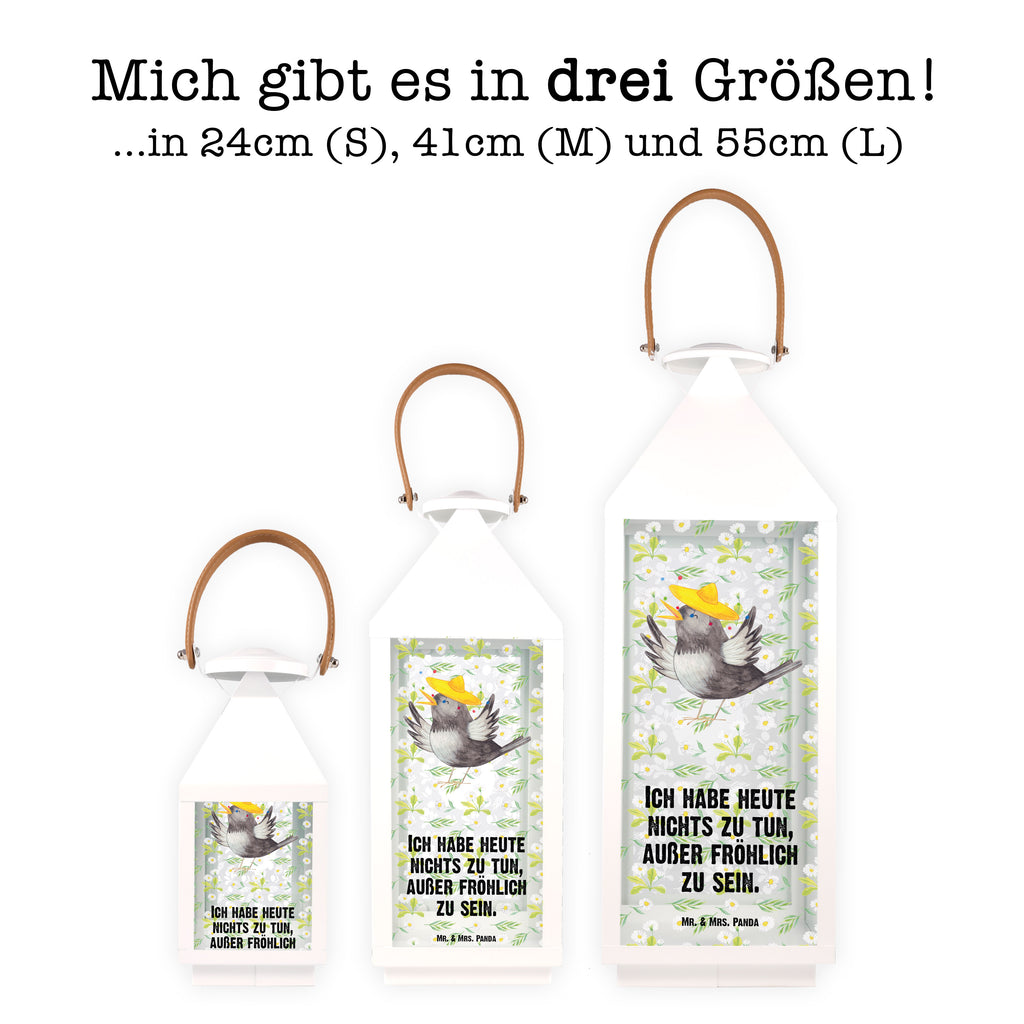 Deko Laterne Rabe mit Sombrero Gartenlampe, Gartenleuchte, Gartendekoration, Gartenlicht, Laterne kleine Laternen, XXL Laternen, Laterne groß, Tiermotive, Gute Laune, lustige Sprüche, Tiere, Rabe, Vogel, Vögel, Spruch positiv, fröhlich sein, glücklich sein, Glück Spruch, froh, Elster, Motivation