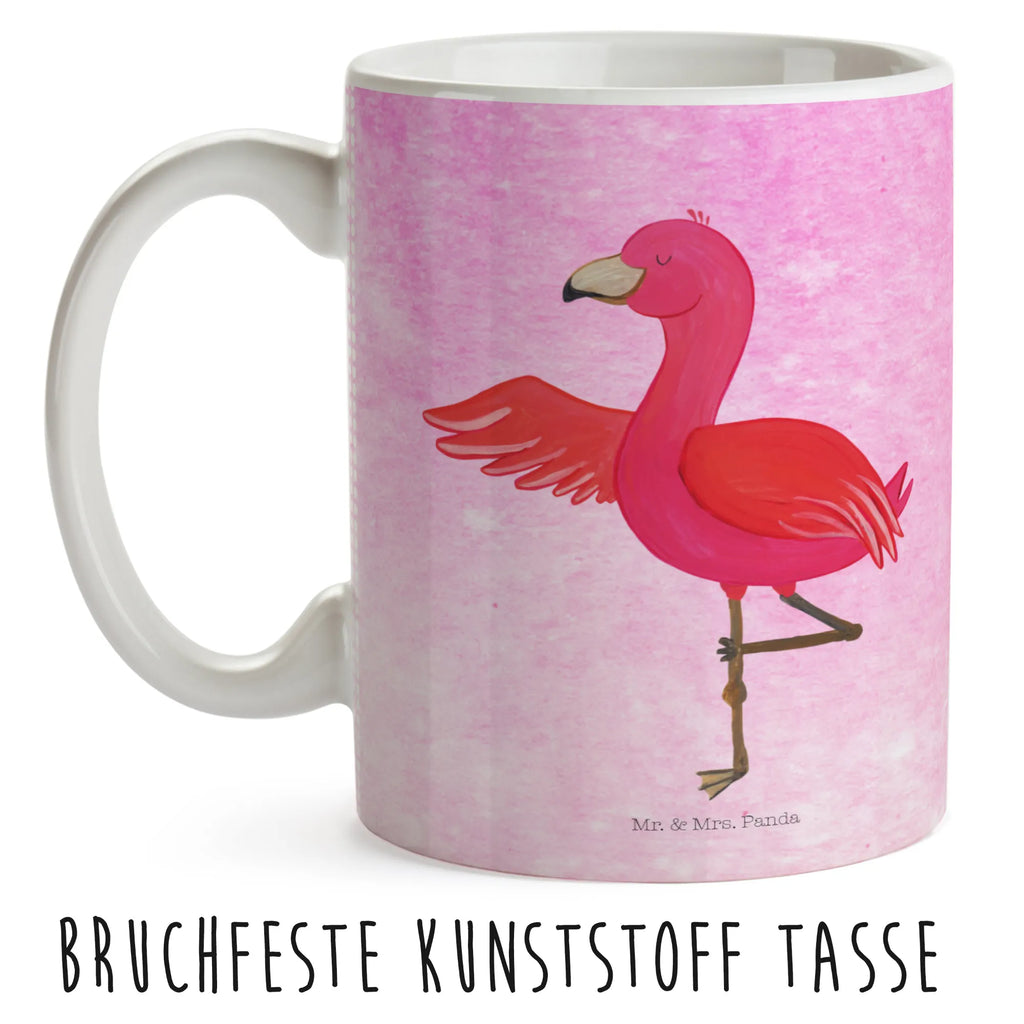 Kindertasse Flamingo Yoga Kindertasse, Kinder Tasse, Kunststoff Tasse, Kindergarten Tasse, Trinkbecher, Camping Becher, Kaffeetasse, Kunststoffbecher, Kindergartenbecher, Outdoorgeschirr, Kunststoffgeschirr, Reisebecher, Reisetasse, Kinderbecher, Bruchfeste Tasse, Bruchsichere Tasse, Plastik Tasse, Plastiktasse, Flamingo, Vogel, Yoga, Namaste, Achtsamkeit, Yoga-Übung, Entspannung, Ärger, Aufregen, Tiefenentspannung