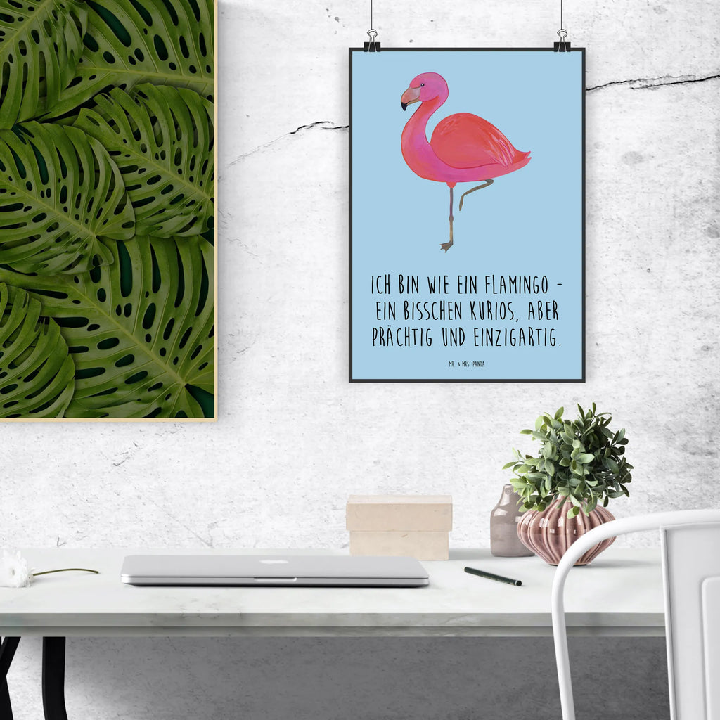 Poster Flamingo Classic Poster, Wandposter, Bild, Wanddeko, Küchenposter, Kinderposter, Wanddeko Bild, Raumdekoration, Wanddekoration, Handgemaltes Poster, Mr. & Mrs. Panda Poster, Designposter, Kunstdruck, Posterdruck, Flamingo, Einzigartig, Selbstliebe, Stolz, ich, für mich, Spruch, Freundin, Freundinnen, Außenseiter, Sohn, Tochter, Geschwister