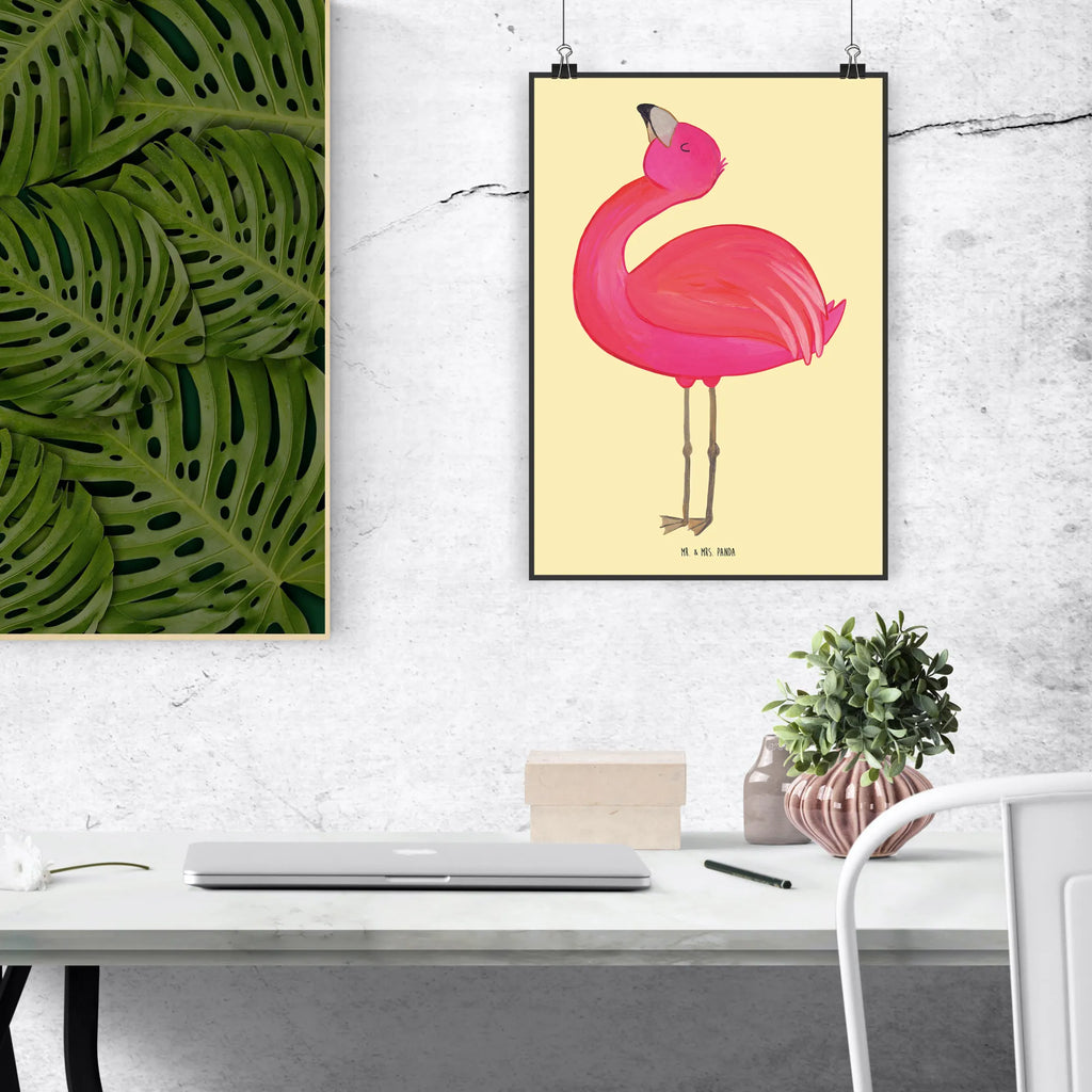 Poster Flamingo Stolz Poster, Wandposter, Bild, Wanddeko, Küchenposter, Kinderposter, Wanddeko Bild, Raumdekoration, Wanddekoration, Handgemaltes Poster, Mr. & Mrs. Panda Poster, Designposter, Kunstdruck, Posterdruck, Flamingo, stolz, Freude, Selbstliebe, Selbstakzeptanz, Freundin, beste Freundin, Tochter, Mama, Schwester