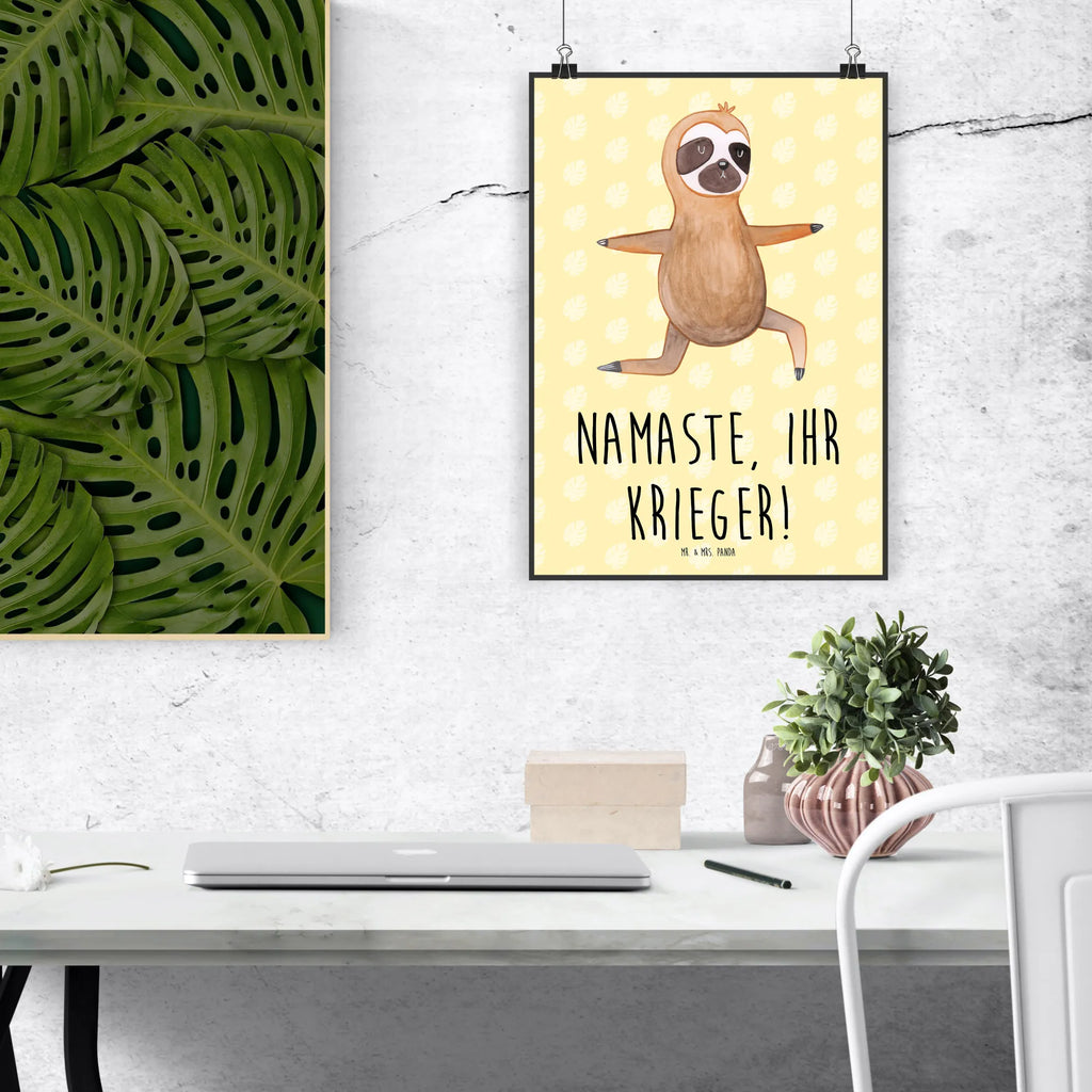 Poster Faultier Yoga Poster, Wandposter, Bild, Wanddeko, Küchenposter, Kinderposter, Wanddeko Bild, Raumdekoration, Wanddekoration, Handgemaltes Poster, Mr. & Mrs. Panda Poster, Designposter, Kunstdruck, Posterdruck, Faultier, Faultier Geschenk, Faultier Deko, Faultiere, faul, Lieblingstier, Yoga, Namaste, Krieger, Yogaübungen, Meditation, Atmung, Gelassenheit, Entspannung