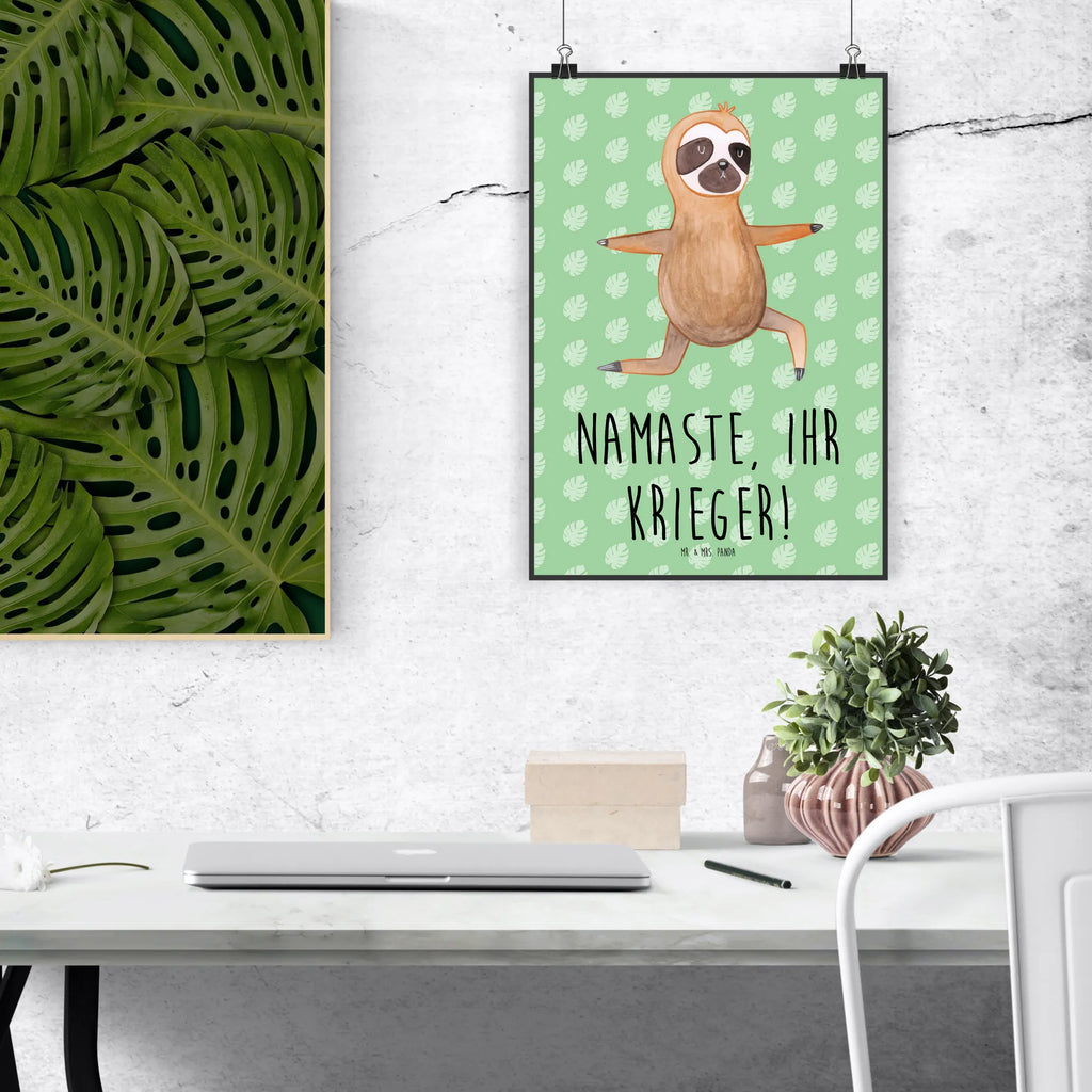 Poster Faultier Yoga Poster, Wandposter, Bild, Wanddeko, Küchenposter, Kinderposter, Wanddeko Bild, Raumdekoration, Wanddekoration, Handgemaltes Poster, Mr. & Mrs. Panda Poster, Designposter, Kunstdruck, Posterdruck, Faultier, Faultier Geschenk, Faultier Deko, Faultiere, faul, Lieblingstier, Yoga, Namaste, Krieger, Yogaübungen, Meditation, Atmung, Gelassenheit, Entspannung