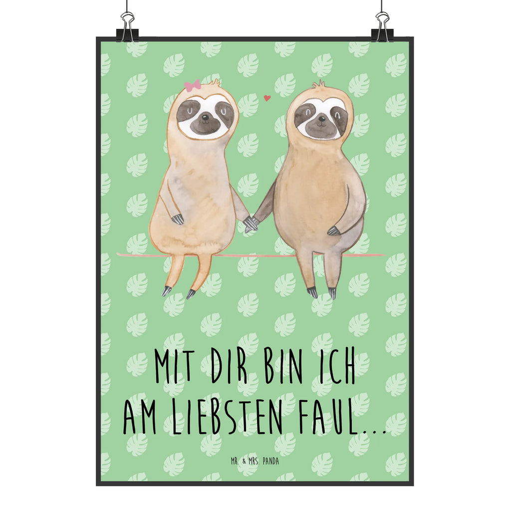 Poster Faultier Pärchen Poster, Wandposter, Bild, Wanddeko, Küchenposter, Kinderposter, Wanddeko Bild, Raumdekoration, Wanddekoration, Handgemaltes Poster, Mr. & Mrs. Panda Poster, Designposter, Kunstdruck, Posterdruck, Faultier, Faultier Geschenk, Faultier Deko, Faultiere, faul, Lieblingstier, Liebe, Liebespaar, Faultierliebe, Faultierpärchen, verliebt, verlobt, gemeinsam, relaxen, Pärchen, Beziehung, Langsamkeit