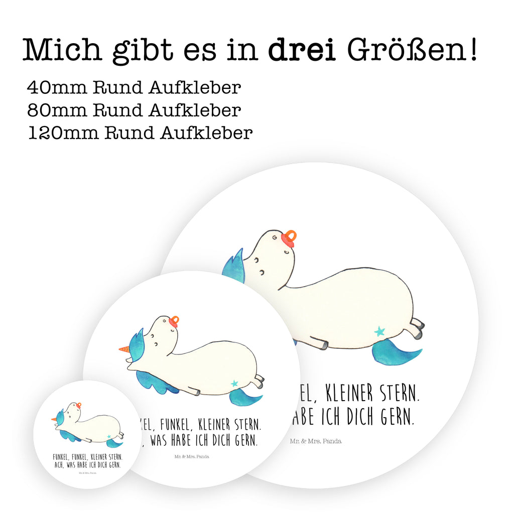 Rund Aufkleber Einhorn Schnullie Sticker, Aufkleber, Etikett, Einhorn, Einhörner, Einhorn Deko, Pegasus, Unicorn, Baby, Kleinkind, Geburt, Geburtstag, Säugling, Schnuller, Geschenk Geburt, Mutter, Mama