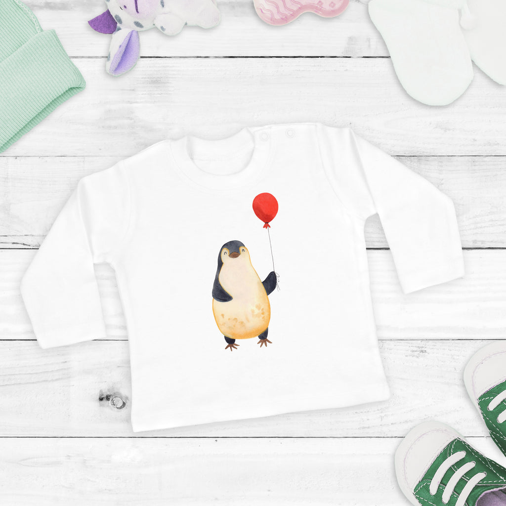 Baby Longsleeve Pinguin Luftballon Mädchen, Jungen, Baby, Langarm, Bio, Kleidung, Pinguin, Pinguine, Luftballon, Tagträume, Lebenslust, Geschenk Freundin, Geschenkidee, beste Freundin, Motivation, Neustart, neues Leben, Liebe, Glück