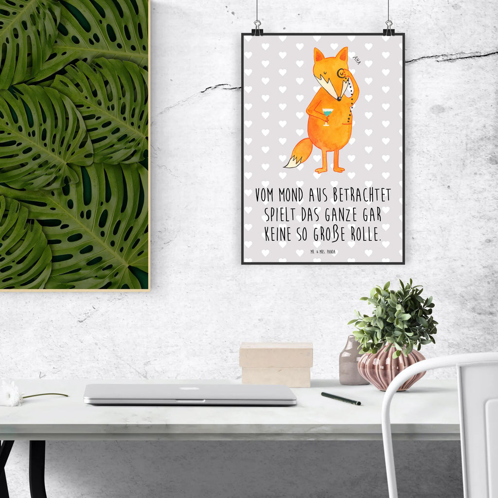 Poster Fuchs Lord Poster, Wandposter, Bild, Wanddeko, Küchenposter, Kinderposter, Wanddeko Bild, Raumdekoration, Wanddekoration, Handgemaltes Poster, Mr. & Mrs. Panda Poster, Designposter, Kunstdruck, Posterdruck, Fuchs, Füchse, tröstende Worte, Spruch lustig, Liebeskummer Geschenk, Motivation Spruch, Problemlösung