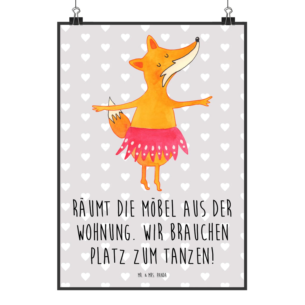 Poster Fuchs Ballerina Poster, Wandposter, Bild, Wanddeko, Küchenposter, Kinderposter, Wanddeko Bild, Raumdekoration, Wanddekoration, Handgemaltes Poster, Mr. & Mrs. Panda Poster, Designposter, Kunstdruck, Posterdruck, Fuchs, Fuchs Spruch, Füchse, Füchsin, Ballerina, Ballett, Tänzerin, Tanzen, Party, Einladung, Geburtstag