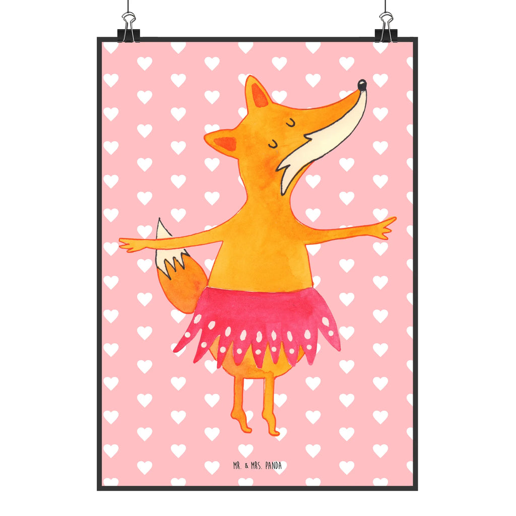 Poster Fuchs Ballerina Poster, Wandposter, Bild, Wanddeko, Küchenposter, Kinderposter, Wanddeko Bild, Raumdekoration, Wanddekoration, Handgemaltes Poster, Mr. & Mrs. Panda Poster, Designposter, Kunstdruck, Posterdruck, Fuchs, Fuchs Spruch, Füchse, Füchsin, Ballerina, Ballett, Tänzerin, Tanzen, Party, Einladung, Geburtstag