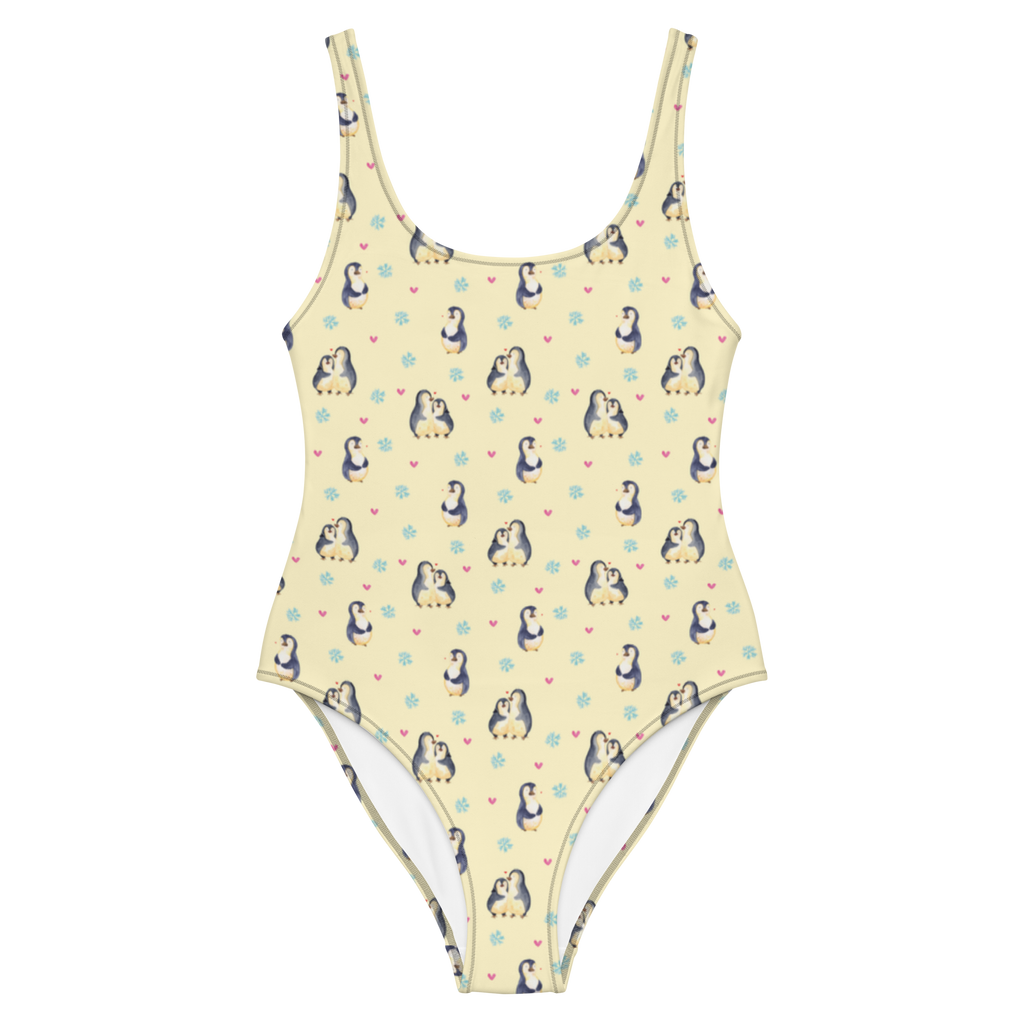 Badeanzug Pinguin umarmen Muster Badebekleidung, Bademode, Badeanzug, Swimsuit, Rückenfreier Badeanzug, Luxus-Bademode, Pinguin, Liebe, Liebespaar, Liebesbeweis, Liebesgeschenk, Verlobung, Jahrestag, Hochzeitstag, Hochzeit, Hochzeitsgeschenk