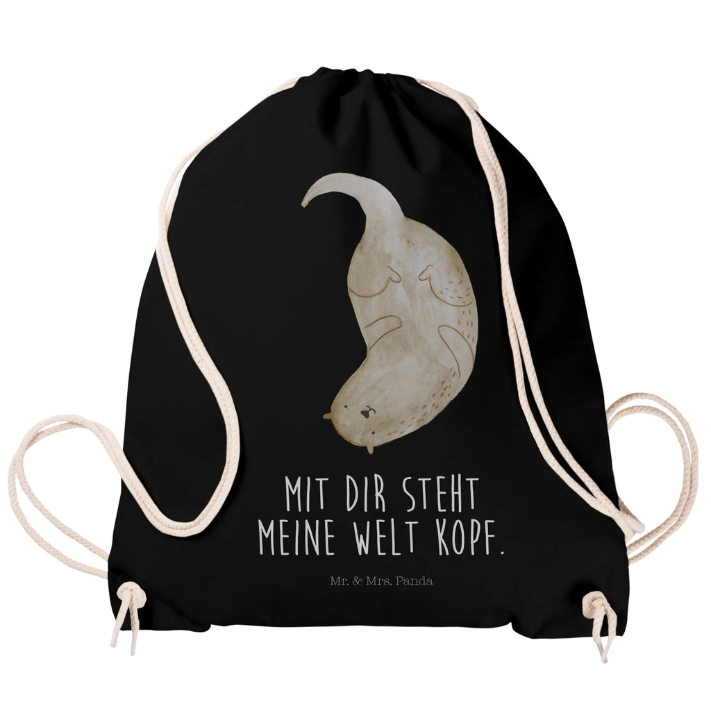 Sportbeutel Otter Kopfüber Sportbeutel, Turnbeutel, Beutel, Sporttasche, Tasche, Stoffbeutel, Sportbeutel Kinder, Gymsack, Beutel Rucksack, Kleine Sporttasche, Sportzubehör, Turnbeutel Baumwolle, Otter, Fischotter, Seeotter, Otter Seeotter See Otter