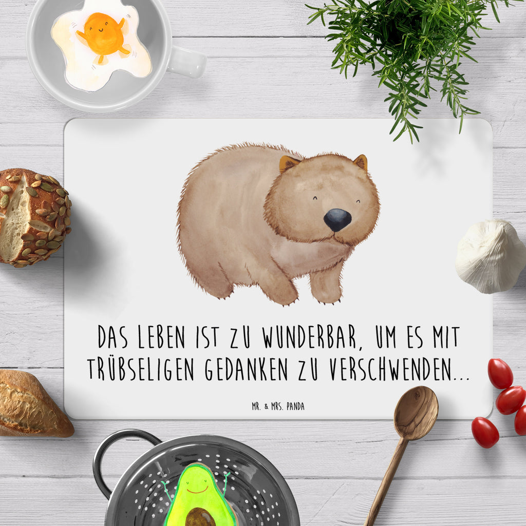 Tischset Wombat Tischset, Tischuntersetzer, Platzset, Tischsets abwaschbar, Tischunterlage, Tiermotive, Gute Laune, lustige Sprüche, Tiere, Wombat, Das Leben ist schön, Motivation, Spruch, Australien