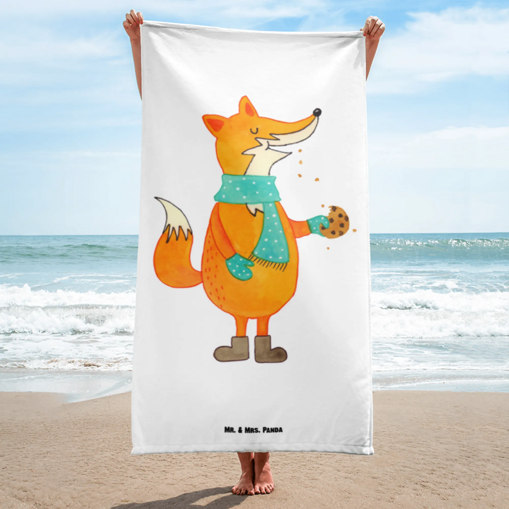 XL Badehandtuch Fuchs Keks Handtuch, Badetuch, Duschtuch, Strandtuch, Saunatuch, Fuchs, Füchse, Backen Spruch, Kekse, Winter, Weihnachtszeit, Plätzchen, Liebe, Küche Deko