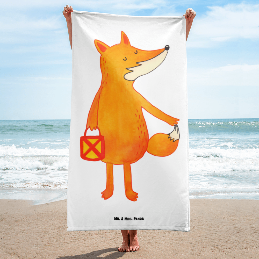 XL Badehandtuch Fuchs Laterne Handtuch, Badetuch, Duschtuch, Strandtuch, Saunatuch, Fuchs, Füchse, Spruch trösten, Liebeskummer Spruch, Laterne, Sankt Martin, Laternenumzug, Aufmuntern, Cäsar Otto Hugo Flaischlen