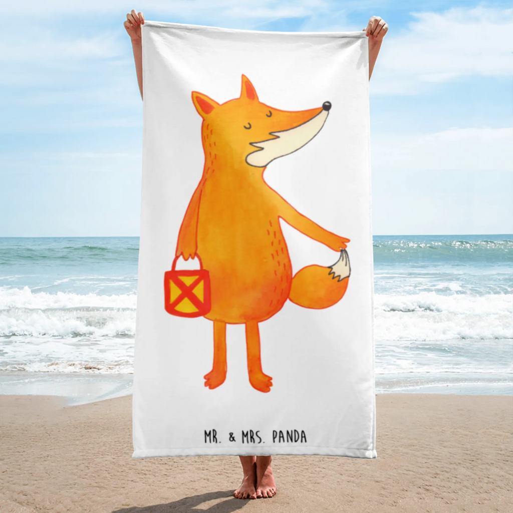 XL Badehandtuch Fuchs Laterne Handtuch, Badetuch, Duschtuch, Strandtuch, Saunatuch, Fuchs, Füchse, Spruch trösten, Liebeskummer Spruch, Laterne, Sankt Martin, Laternenumzug, Aufmuntern, Cäsar Otto Hugo Flaischlen