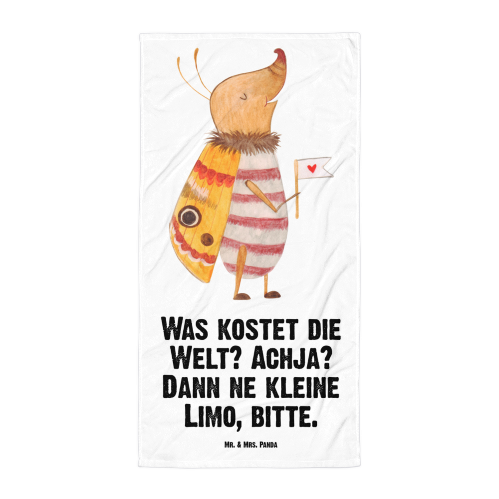 XL Badehandtuch Nachtfalter Fähnchen Handtuch, Badetuch, Duschtuch, Strandtuch, Saunatuch, Tiermotive, Gute Laune, lustige Sprüche, Tiere, Nachtfalter, Käfer, Spruch lustig, Spruch witzig, süß, niedlich, Küche Deko, Was kostet die Welt