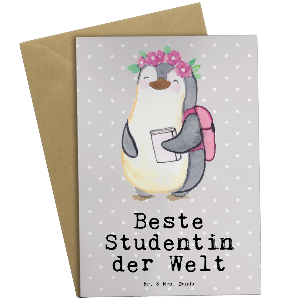 Grußkarte Pinguin Beste Studentin der Welt Grußkarte, Klappkarte, Einladungskarte, Glückwunschkarte, Hochzeitskarte, Geburtstagskarte, Karte, Ansichtskarten, für, Dankeschön, Geschenk, Schenken, Geburtstag, Geburtstagsgeschenk, Geschenkidee, Danke, Bedanken, Mitbringsel, Freude machen, Geschenktipp, Studentin, Studium, Tochter, Spaß, Musterschülerin, lustig, Studienabschluss, witzig, Universität, Abschluss, Alumni, Uni, Studenten, Hochschule