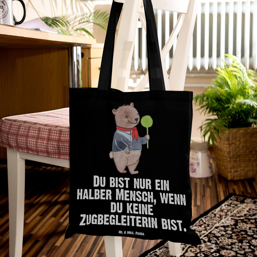 Tragetasche Zugbegleiterin mit Herz Beuteltasche, Beutel, Einkaufstasche, Jutebeutel, Stoffbeutel, Tasche, Shopper, Umhängetasche, Strandtasche, Schultertasche, Stofftasche, Tragetasche, Badetasche, Jutetasche, Einkaufstüte, Laptoptasche, Beruf, Ausbildung, Jubiläum, Abschied, Rente, Kollege, Kollegin, Geschenk, Schenken, Arbeitskollege, Mitarbeiter, Firma, Danke, Dankeschön