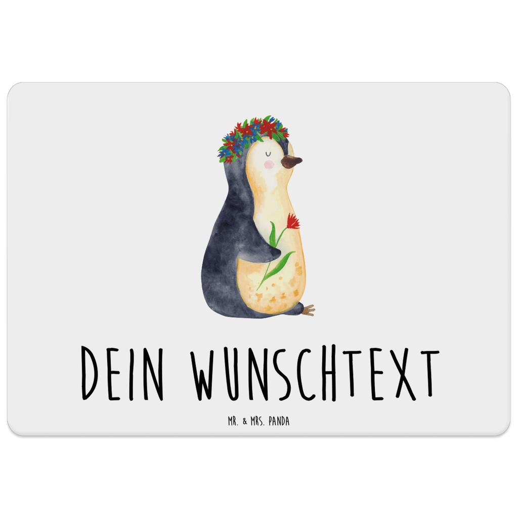 Personalisiertes Tischset Pinguin Blumenkranz Personalisiertes Tischet, Personalisierter Tischuntersetzer, Personalisiertes Platzset, Pinguin, Pinguine, Blumenkranz, Universum, Leben, Wünsche, Ziele, Lebensziele, Motivation, Lebenslust, Liebeskummer, Geschenkidee