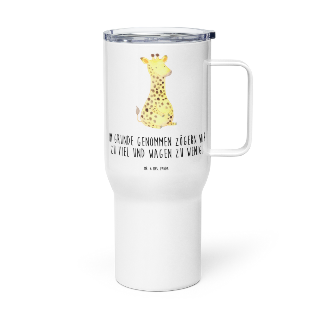 XXL Thermobecher Giraffe Zufrieden Thermobecher, XL Thermobecher, Reisebecher, XL Reisetasse, Großer Thermobecher, Autobecher, Jumbo Becher, Afrika, Wildtiere, Giraffe, Zufrieden, Glück, Abenteuer