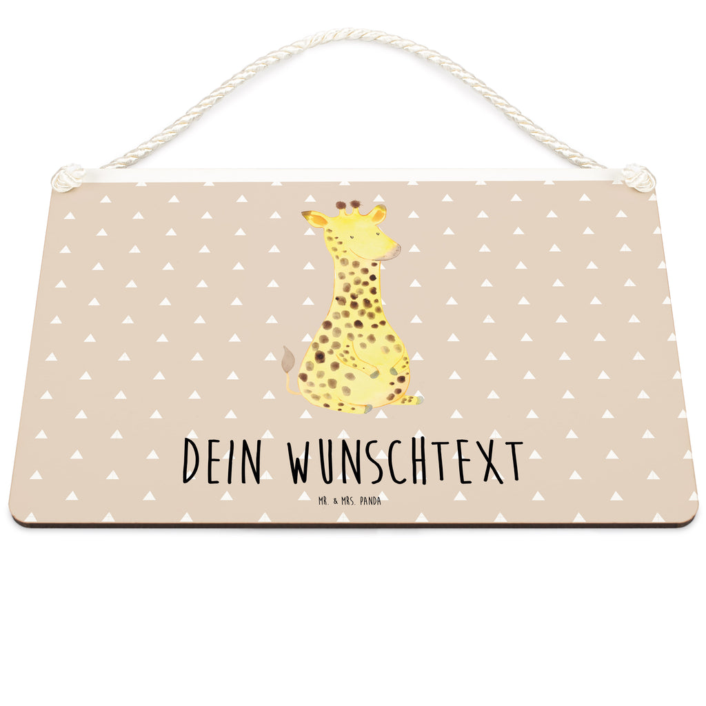 Personalisiertes Deko Schild Giraffe Zufrieden Dekoschild, Deko Schild, Schild, Tür Schild, Türschild, Holzschild, Wandschild, Wanddeko, Afrika, Wildtiere, Giraffe, Zufrieden, Glück, Abenteuer